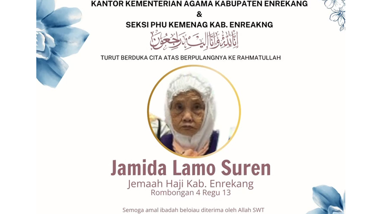 Jemaah Asal Enrekang Meninggal Setelah Tiba di Makkah, Total 9 JH Asal Sulsel Wafat